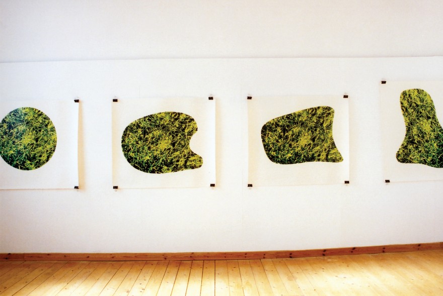 Installation view - Maps (Green I –IV) 2003 Screenprint, emboss on paper